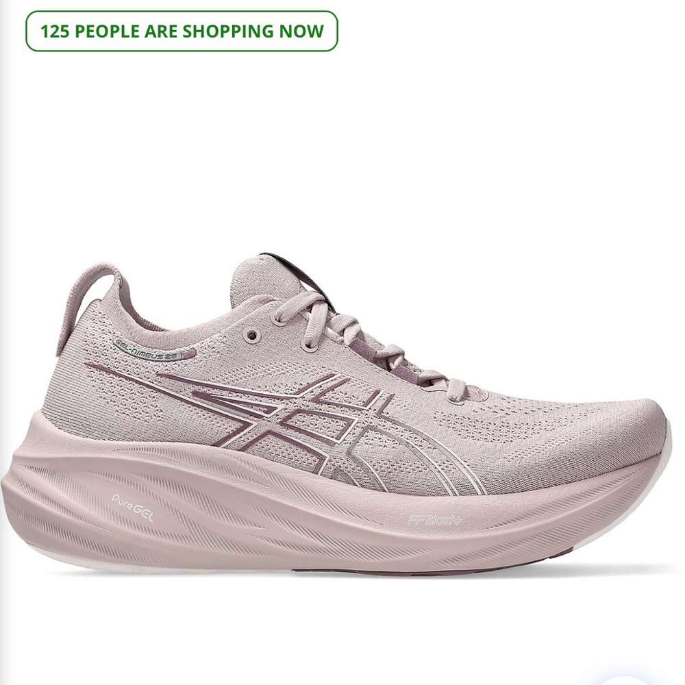 Asics gel nimbus 26 Pink Athletic Shoes with Cushioned Midsole and Mesh Upper